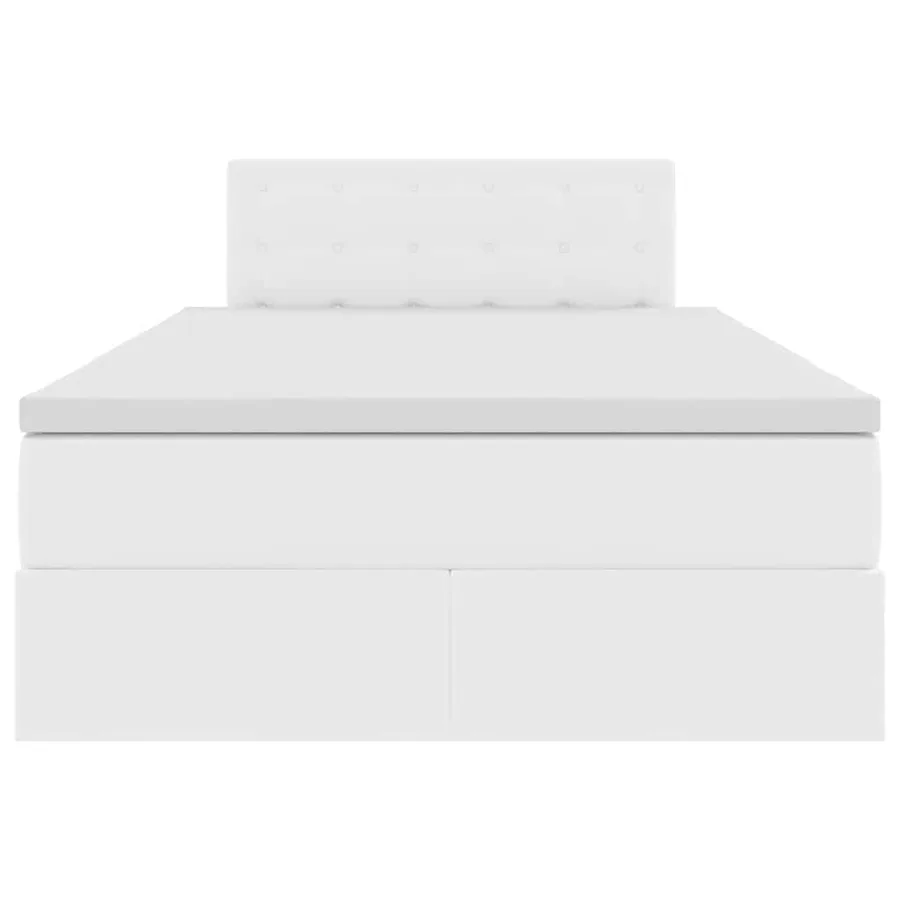 Lit avec rangement et matelas Blanc pur 120 x 200 cm - 7