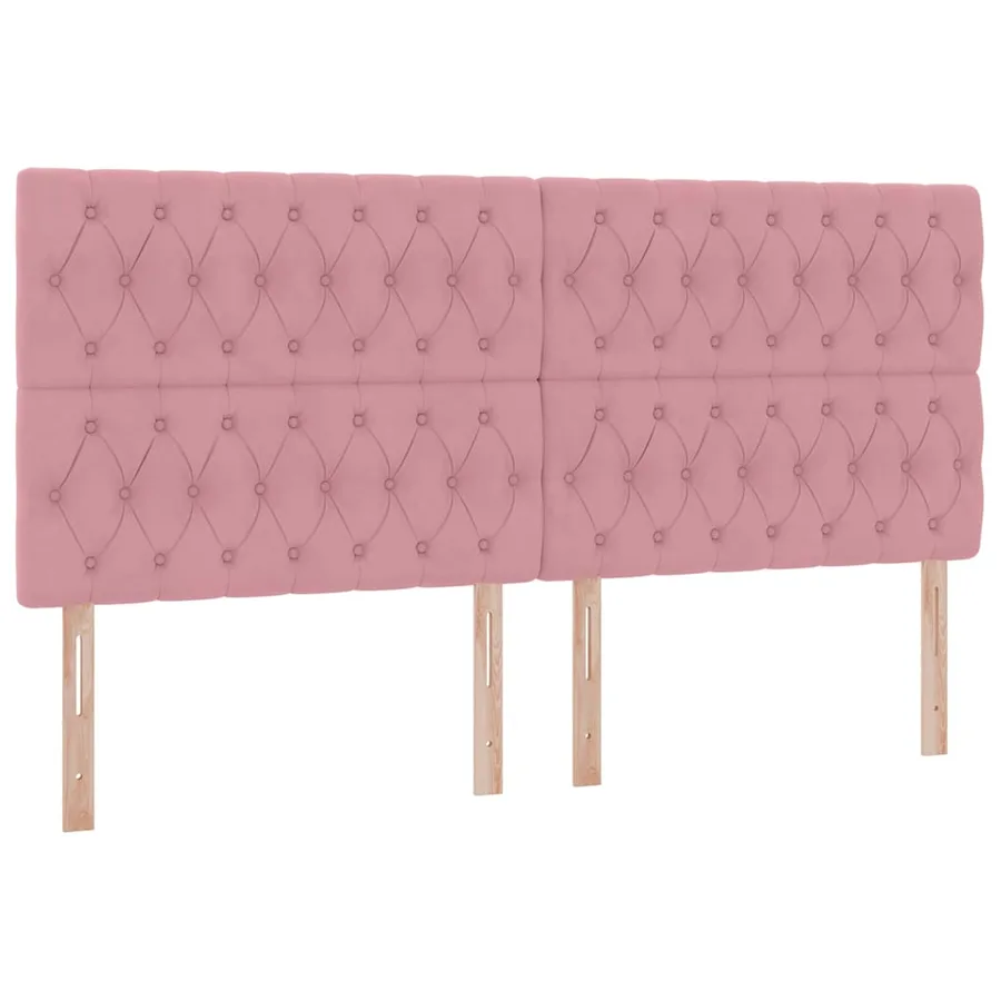 Lit avec rangement et matelas Rose 200 x 200 cm Velours - 9