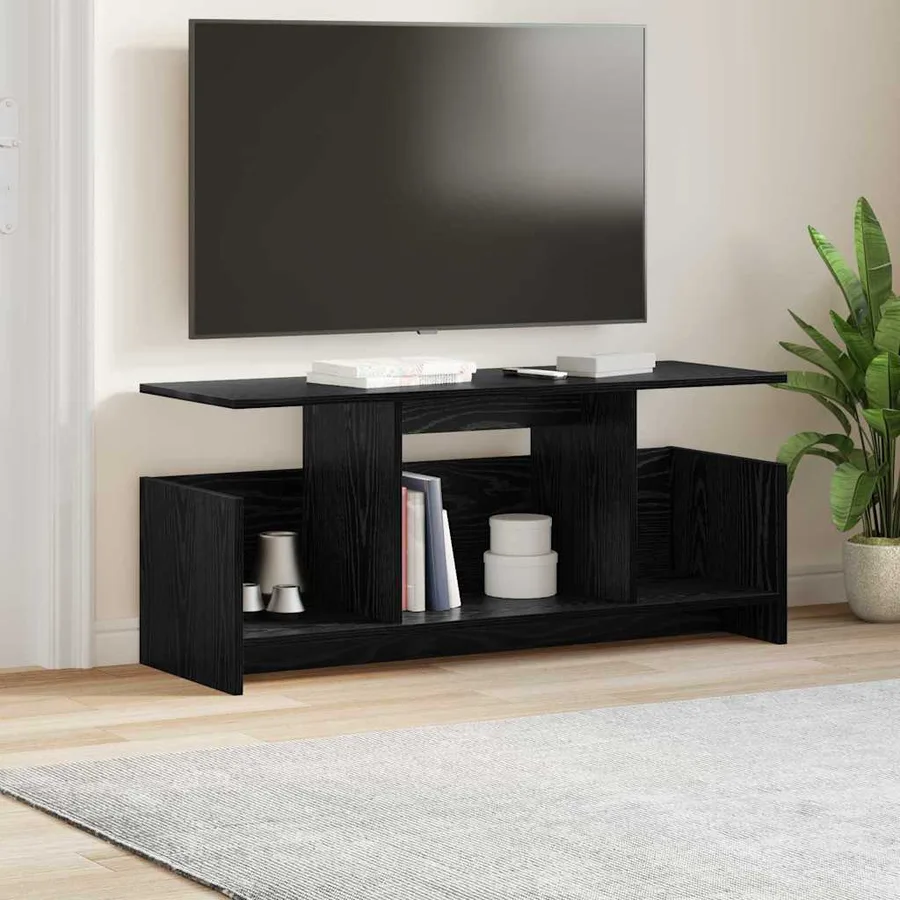 Meuble TV Chêne noir 102 x 35 x 45 cm Bois d'ingénierie - 4