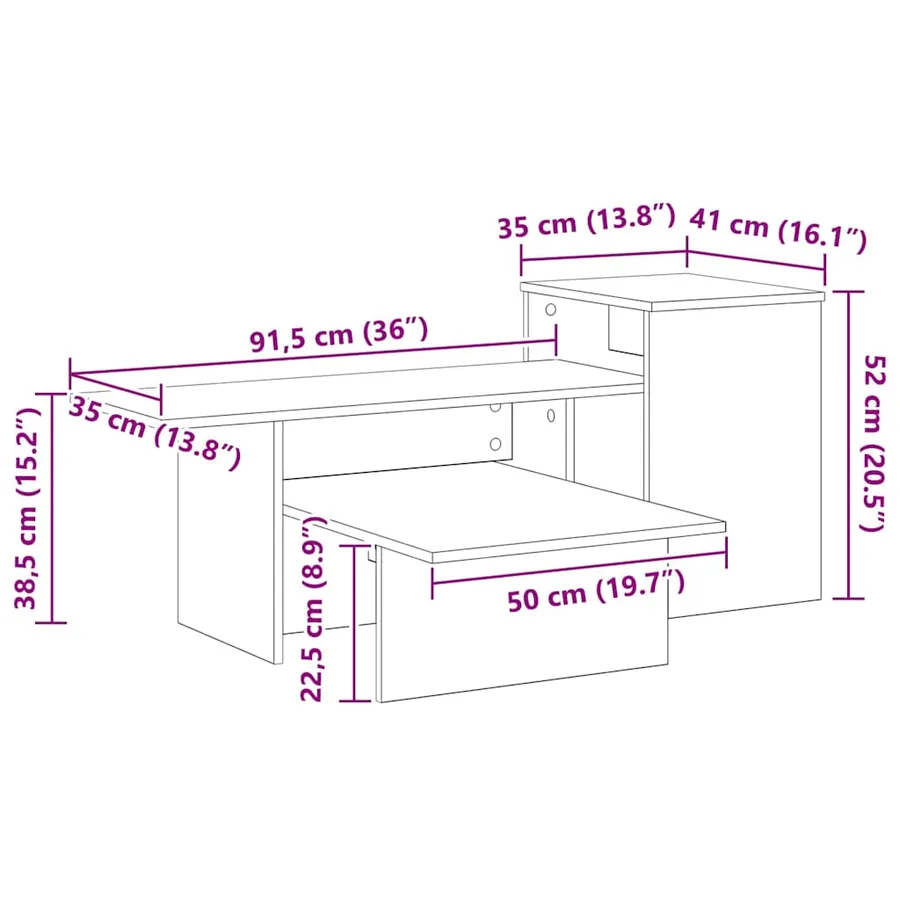 Table console Chêne Sonoma 91,5 x 35 x 38,5 cm - 11