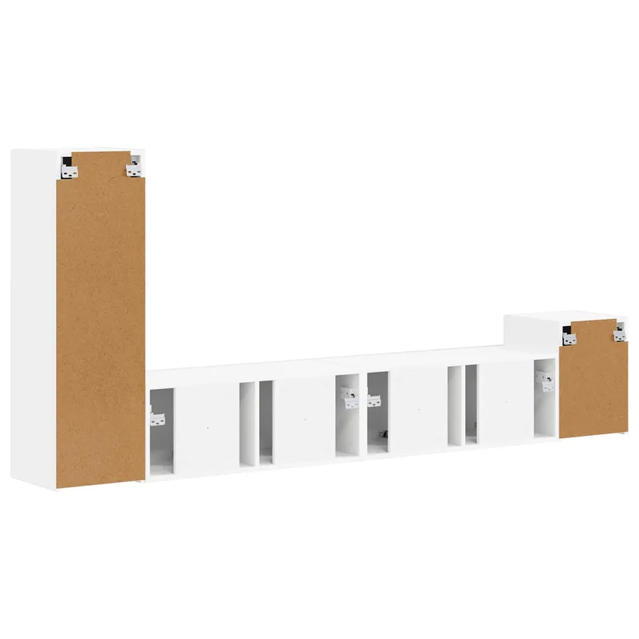Ensemble meuble TV Montage mural 3 pcs Blanc Bois d'ingénierie - 9