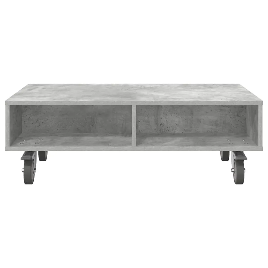 Table d'appoint avec roues Gris béton 90 x 50 x 30 cm - 5