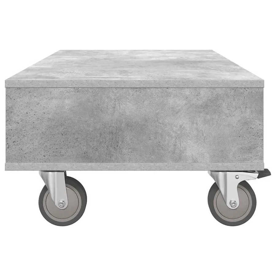 Table d'appoint avec roues Gris béton 90 x 50 x 30 cm - 6