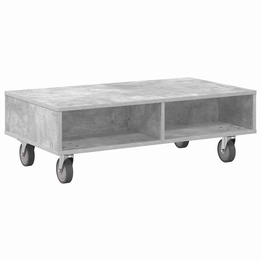 Table d'appoint avec roues Gris béton 90 x 50 x 30 cm - 7