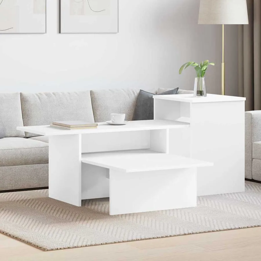 Table console Blanc 91,5 x 35 x 38,5 cm Bois d'ingénierie