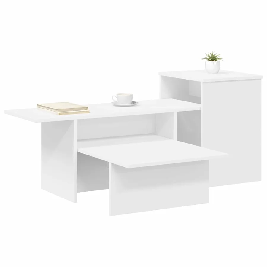 Table console Blanc 91,5 x 35 x 38,5 cm Bois d'ingénierie - 3