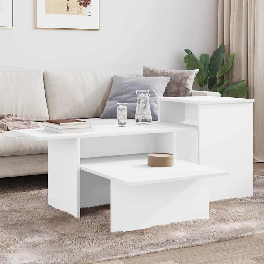Table console Blanc 91,5 x 35 x 38,5 cm Bois d'ingénierie - 4
