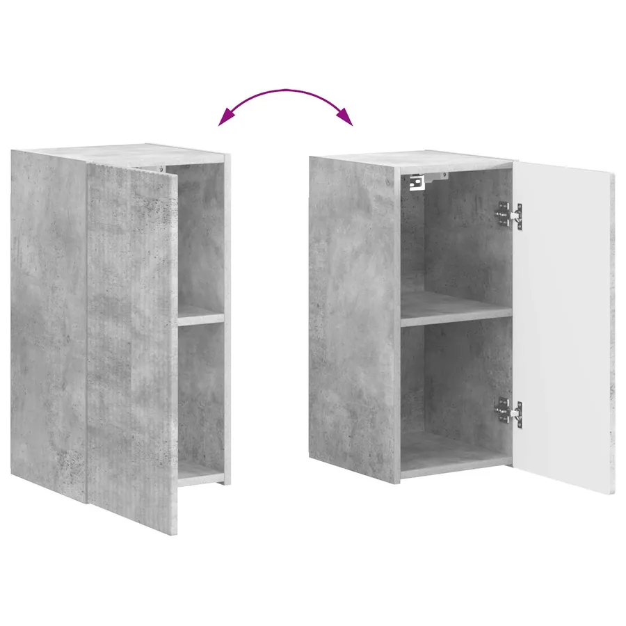 Ensemble meuble TV 4 pcs Gris béton Bois d'ingénierie - 14