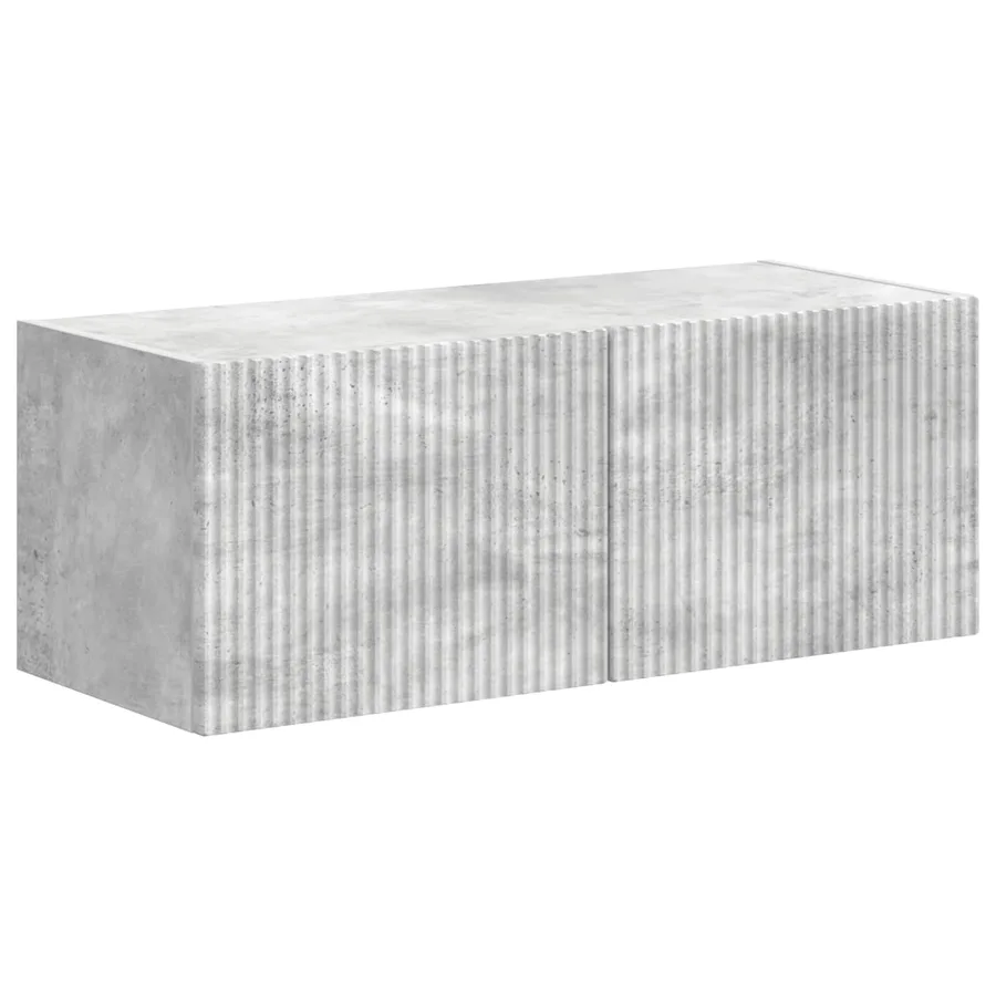 Ensemble meuble TV 4 pcs Gris béton Bois d'ingénierie - 5