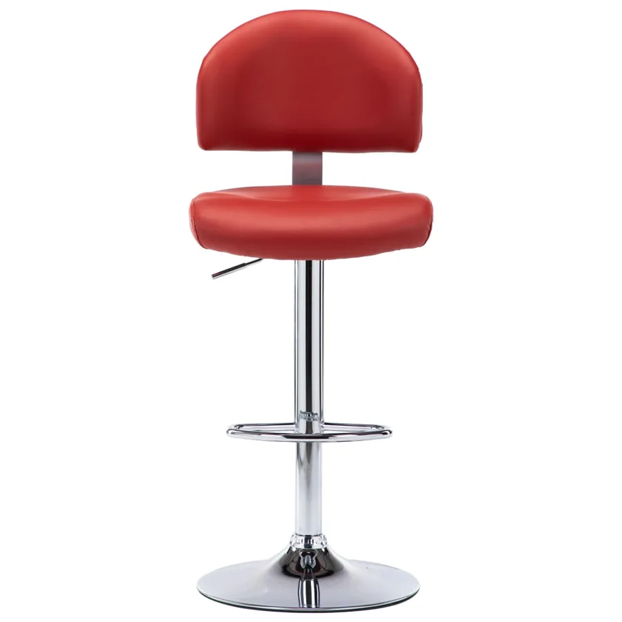 Tabourets de bar lot de 2 rouge bordeaux similicuir - 6