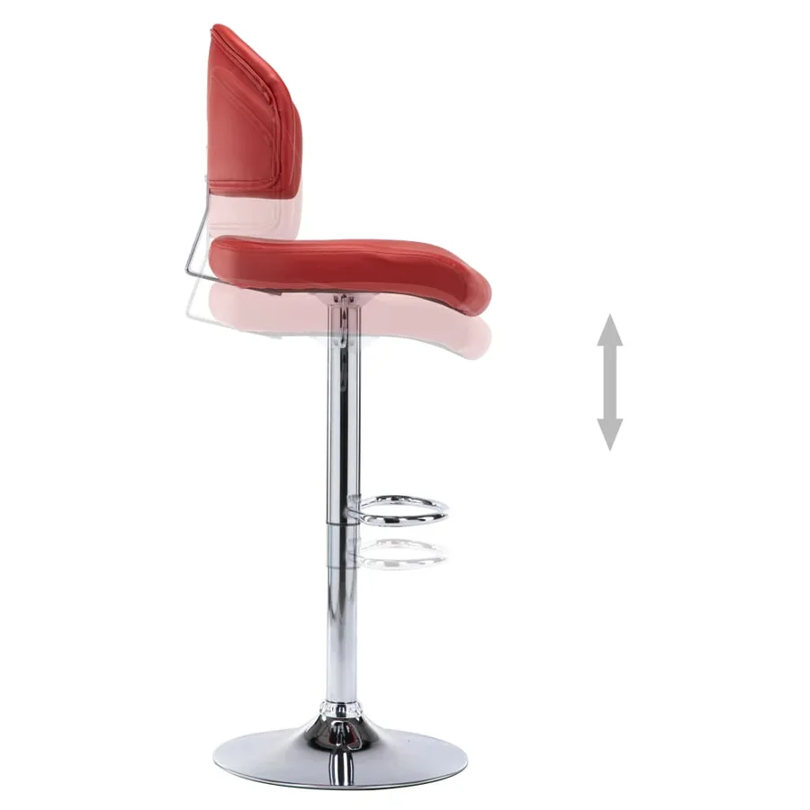 Tabourets de bar lot de 2 rouge bordeaux similicuir - 7