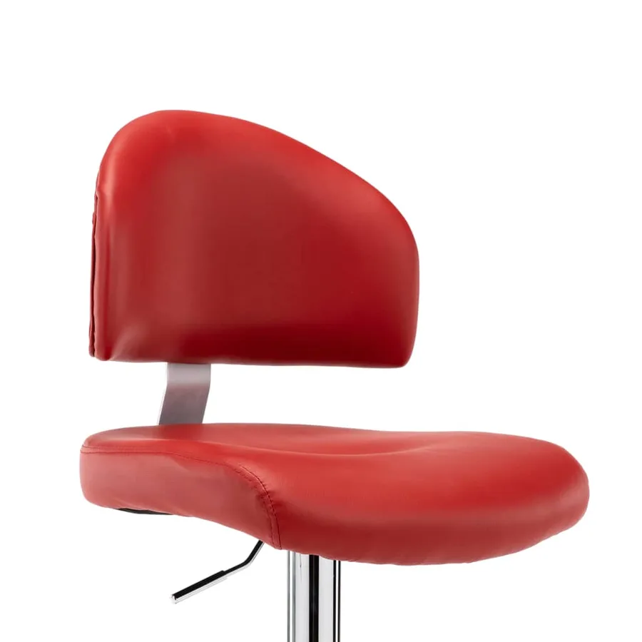Tabourets de bar lot de 2 rouge bordeaux similicuir - 8