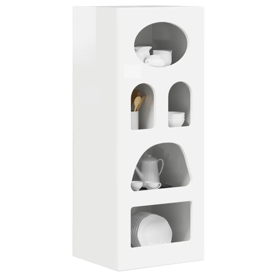 Buffet ELST Blanc brillant 40 x 35 x 100,5 cm Bois d'ingénierie - 3