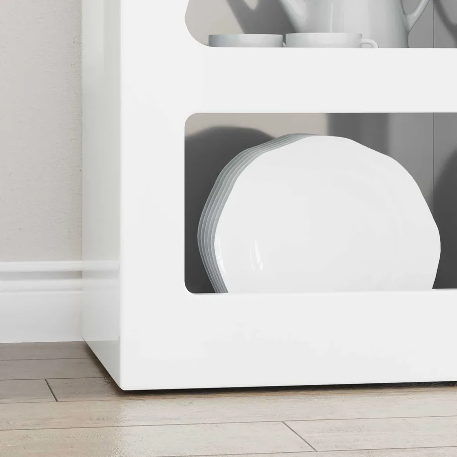 Buffet ELST Blanc brillant 40 x 35 x 100,5 cm Bois d'ingénierie - 5