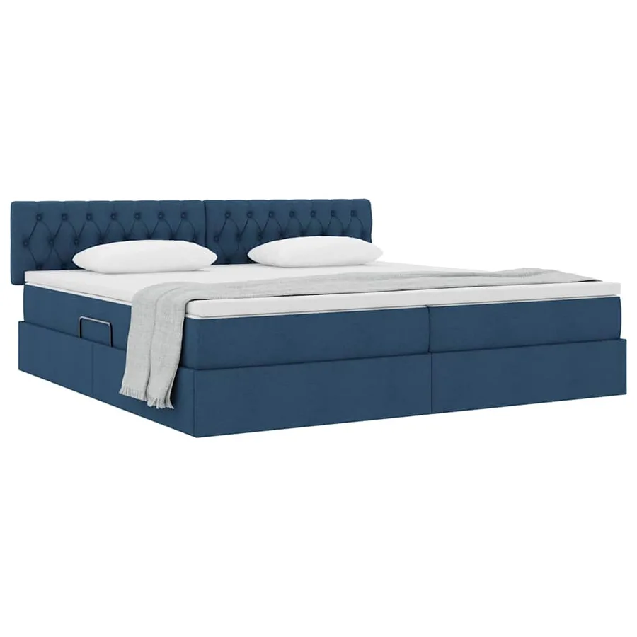 Lit avec rangement et matelas avec matelas Bleu 200 x 200 cm - 3