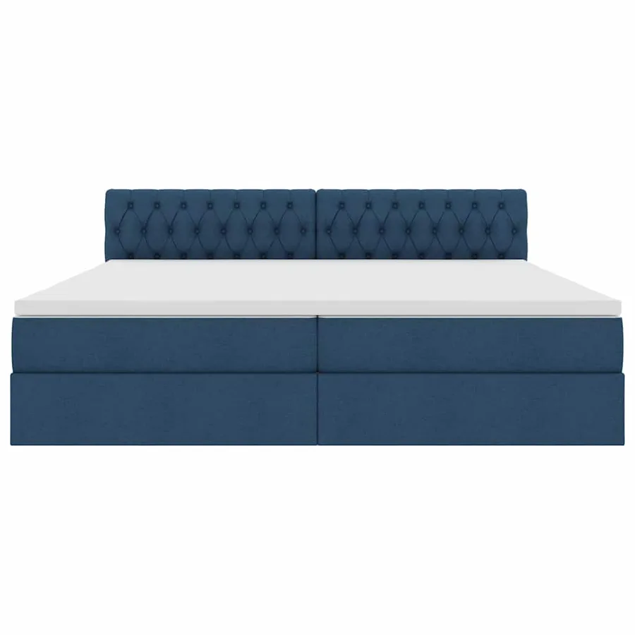 Lit avec rangement et matelas avec matelas Bleu 200 x 200 cm - 6