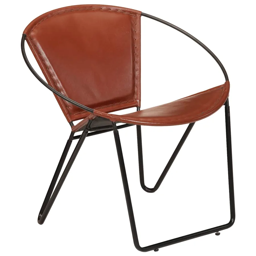 Chaise marron cuir véritable