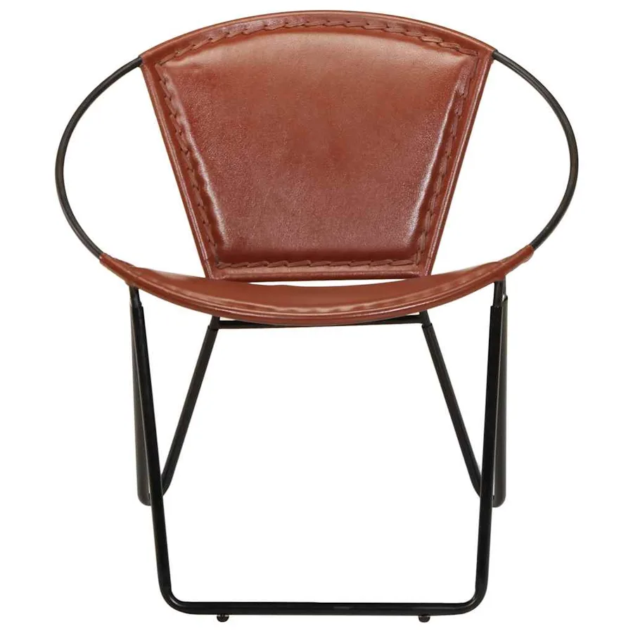 Chaise marron cuir véritable - 2