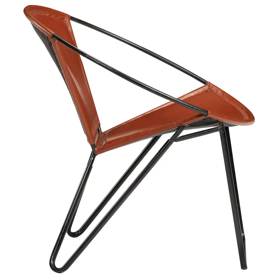 Chaise marron cuir véritable - 3