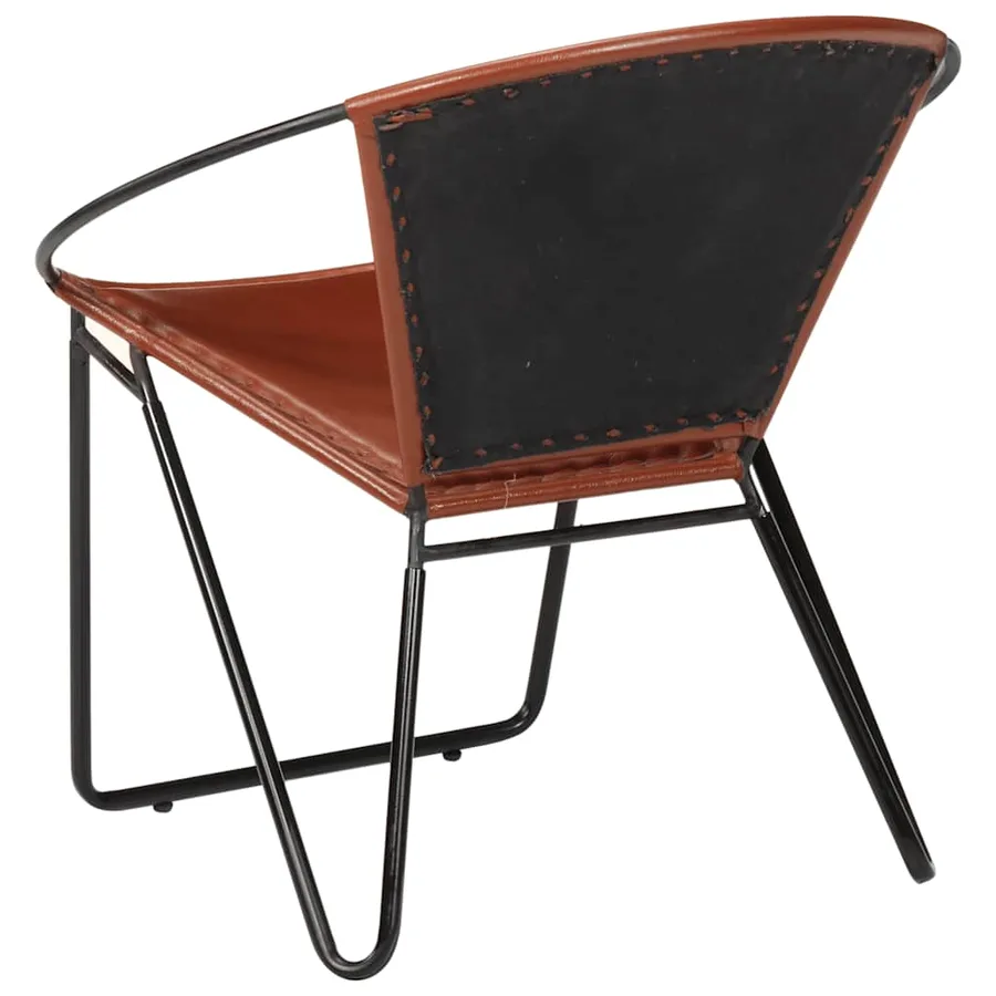 Chaise marron cuir véritable - 4