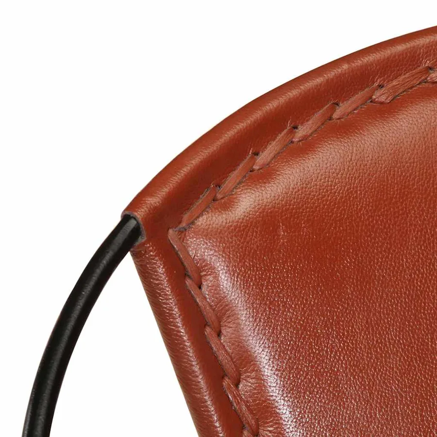 Chaise marron cuir véritable - 5