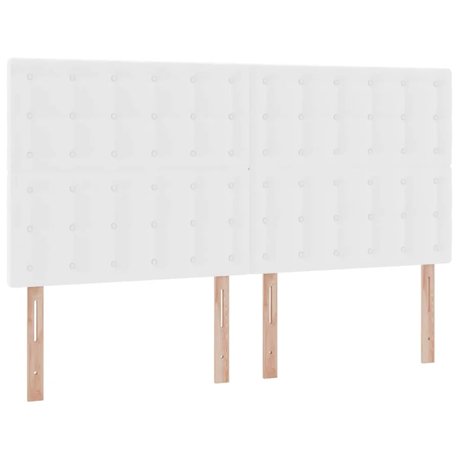 Lit avec rangement et LED Blanc pur 200 x 200 cm Simili cuir - 10