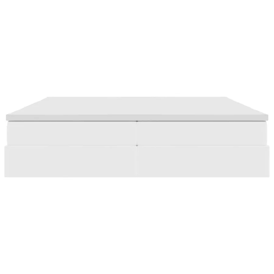 Lit avec rangement et matelas Blanc 200 x 200 cm Simili cuir - 6