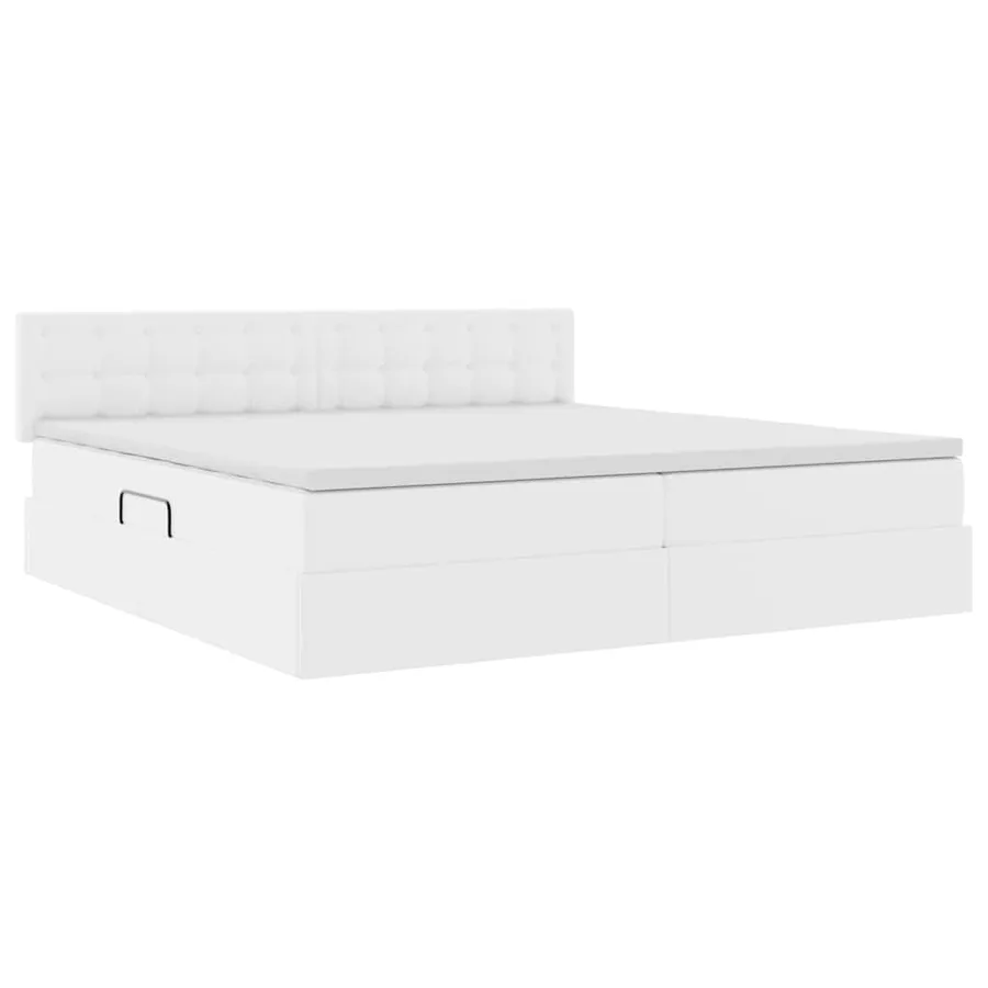 Lit avec rangement et LED avec matelas Gris clair 200 x 200 cm - 6