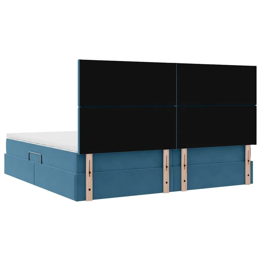 Lit de rangement LED avec matelas Bleu foncé 200 x 200 cm - 12