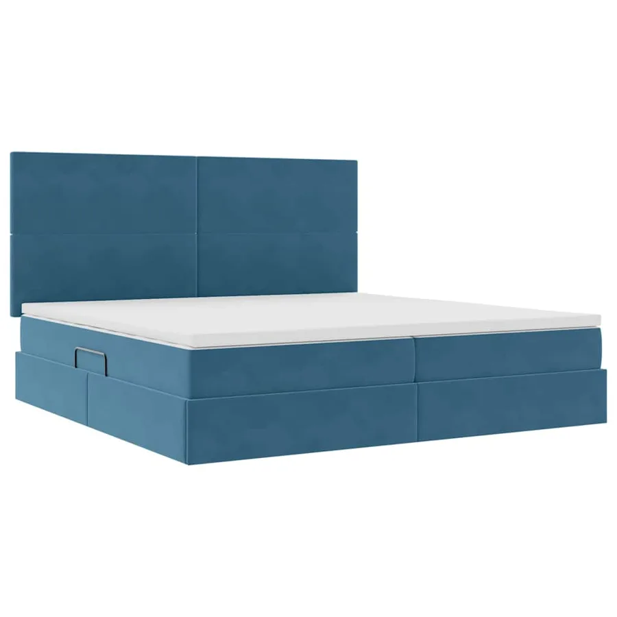 Lit de rangement LED avec matelas Bleu foncé 200 x 200 cm - 6