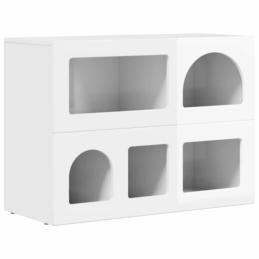 Buffet ELST Blanc brillant 80,5 x 35 x 59 cm Bois d'ingénierie - 2