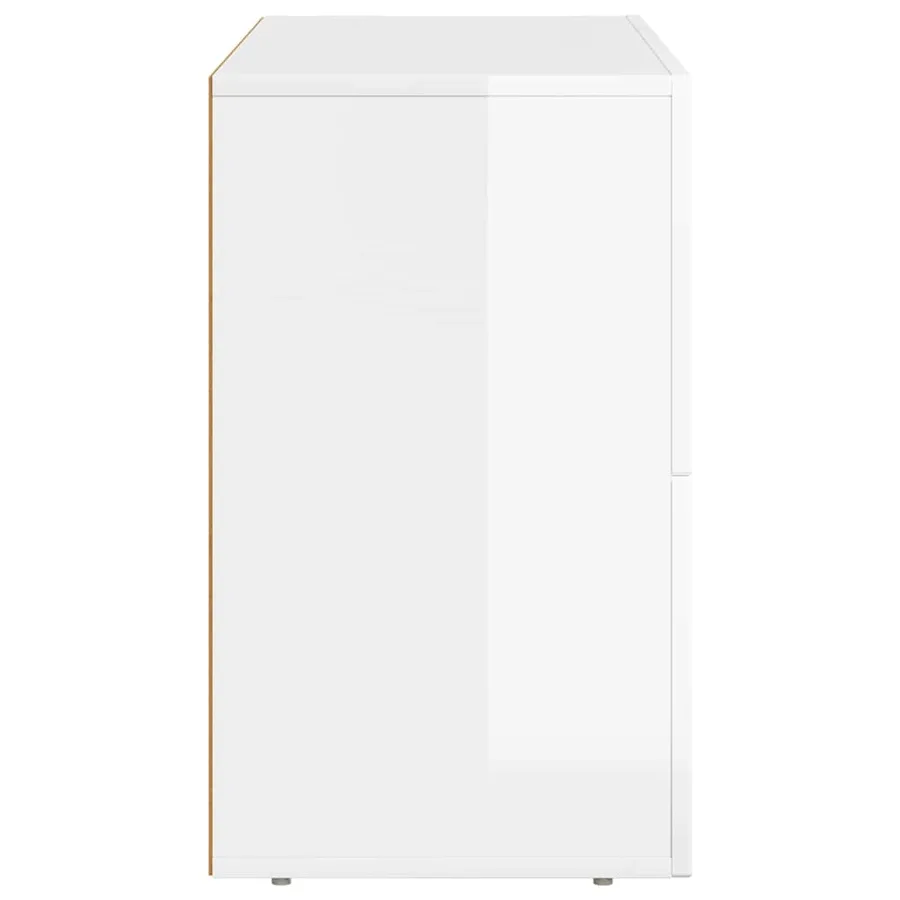 Buffet ELST Blanc brillant 80,5 x 35 x 59 cm Bois d'ingénierie - 7