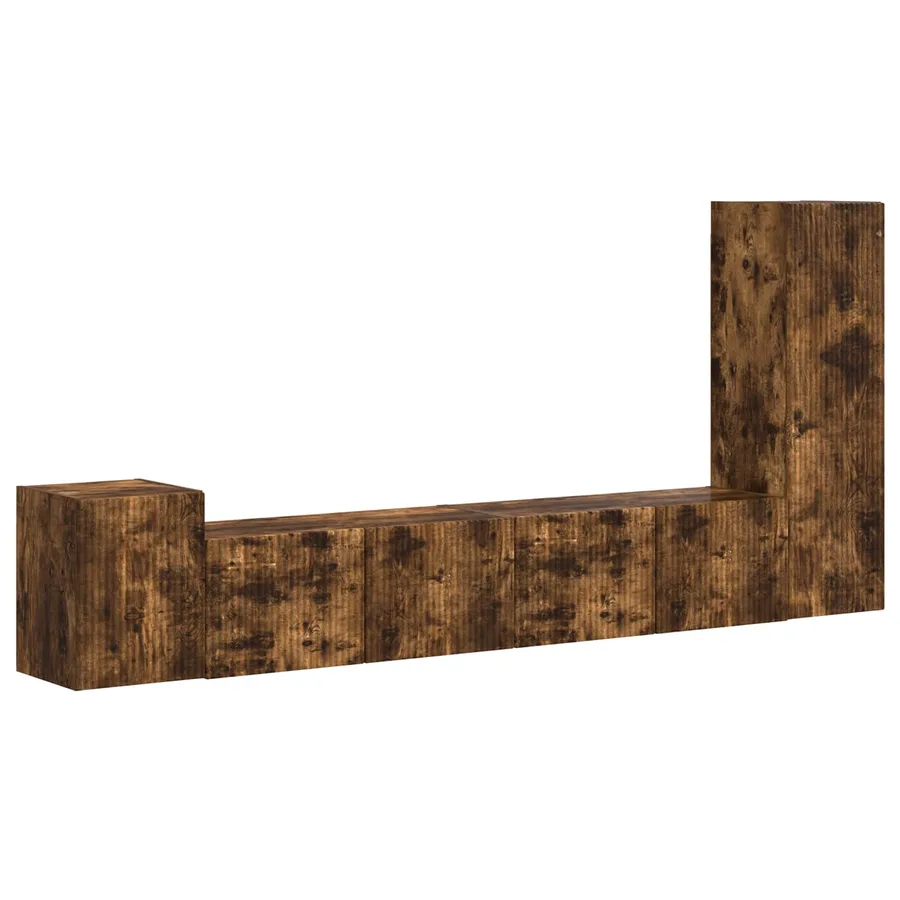 Ensemble meuble TV 3 pcs Chêne fumé Bois d'ingénierie - 2