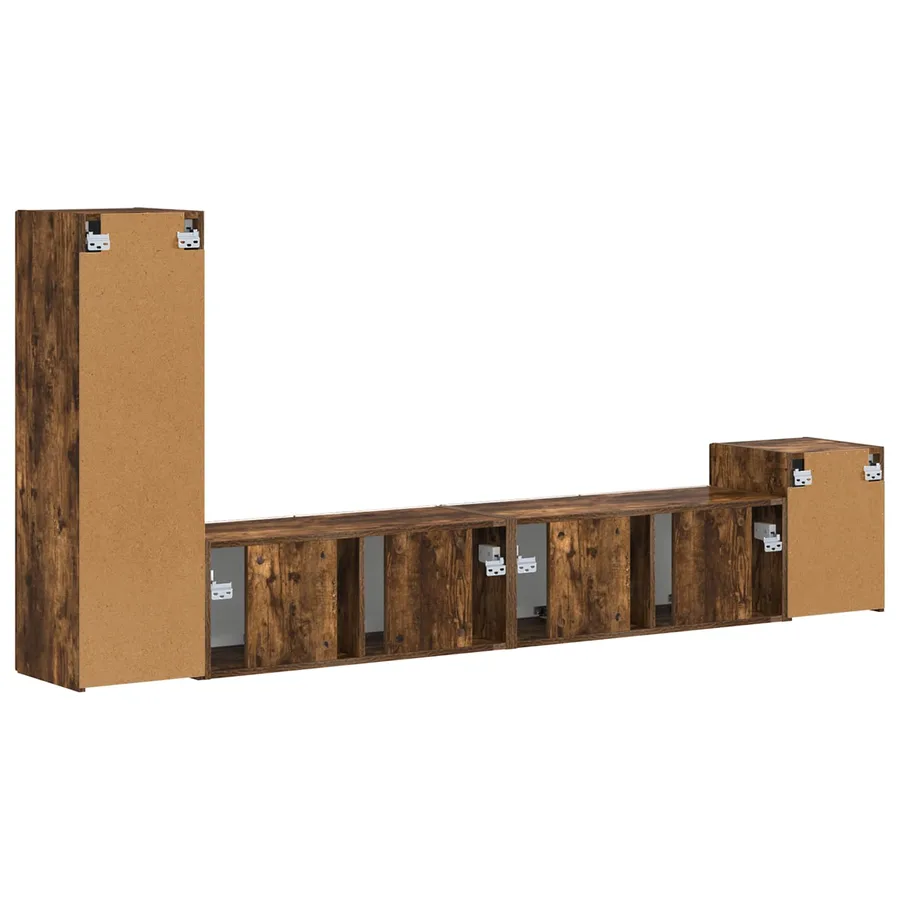 Ensemble meuble TV 3 pcs Chêne fumé Bois d'ingénierie - 9