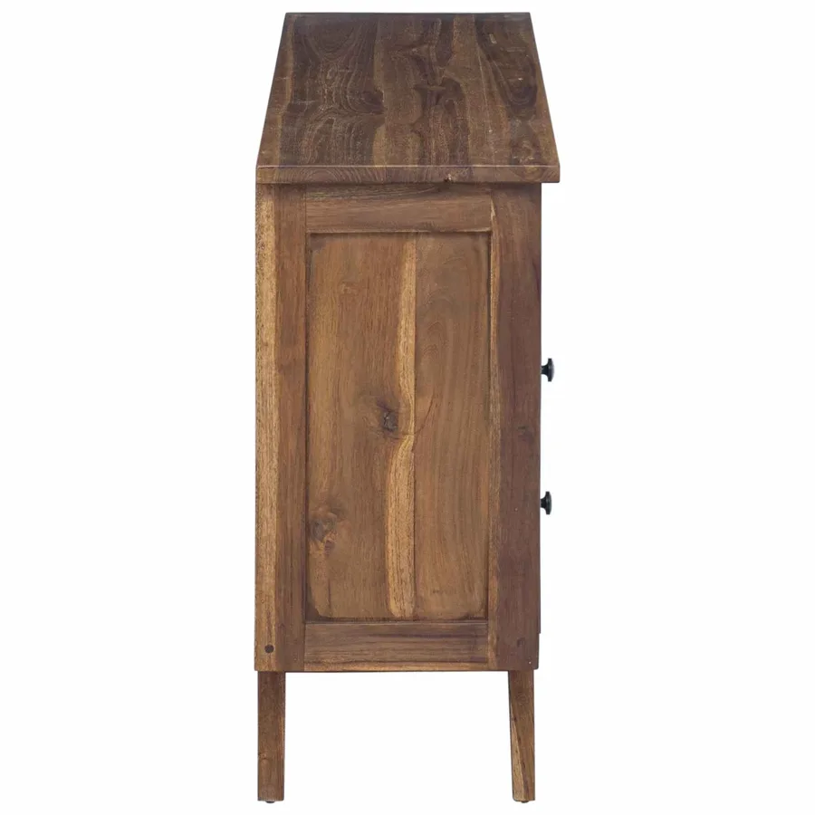 Buffet avec tiroir Naturel 100 x 30 x 68 cm Bois de teck massif - 7