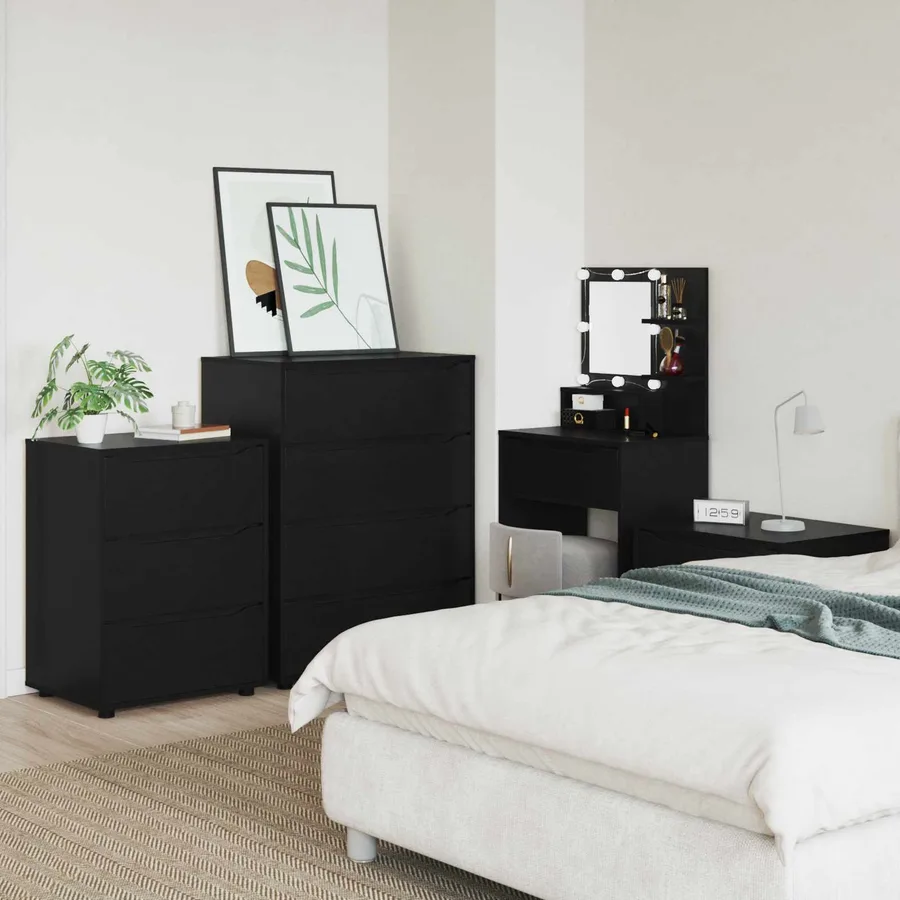 Armoire de rangement Noir 60 x 48 x 81 cm Bois d'ingénierie - 4