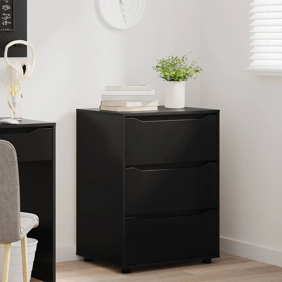 Armoire de rangement Noir 60 x 48 x 81 cm Bois d'ingénierie - 5