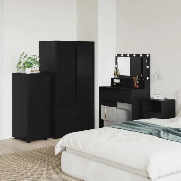 Armoire de rangement Noir 40 x 48 x 105 cm Bois d'ingénierie