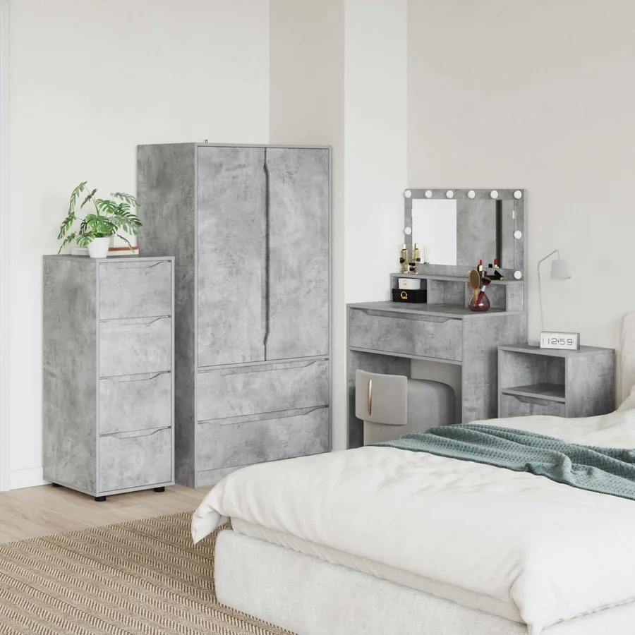 Armoire de rangement Gris béton 40 x 48 x 105 cm