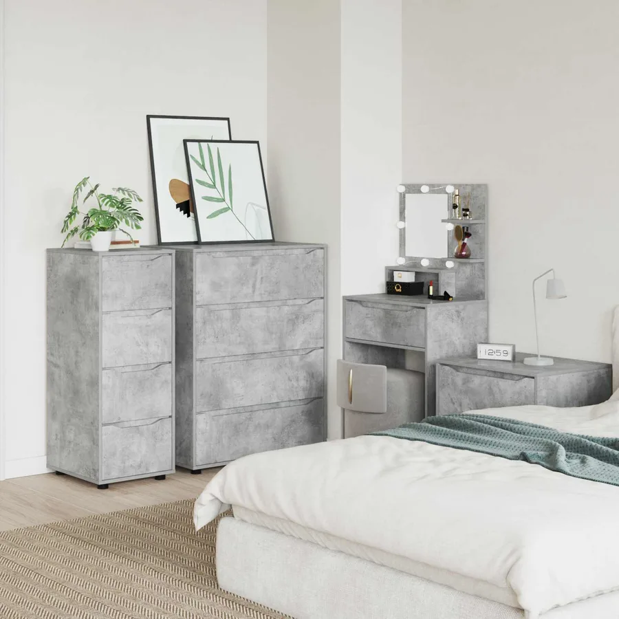 Armoire de rangement Gris béton 40 x 48 x 105 cm - 4
