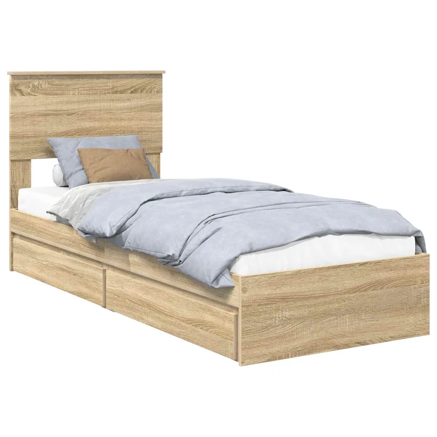 Lit de Rangement Chêne Sonoma 75 x 190 cm Bois d'ingénierie - 2