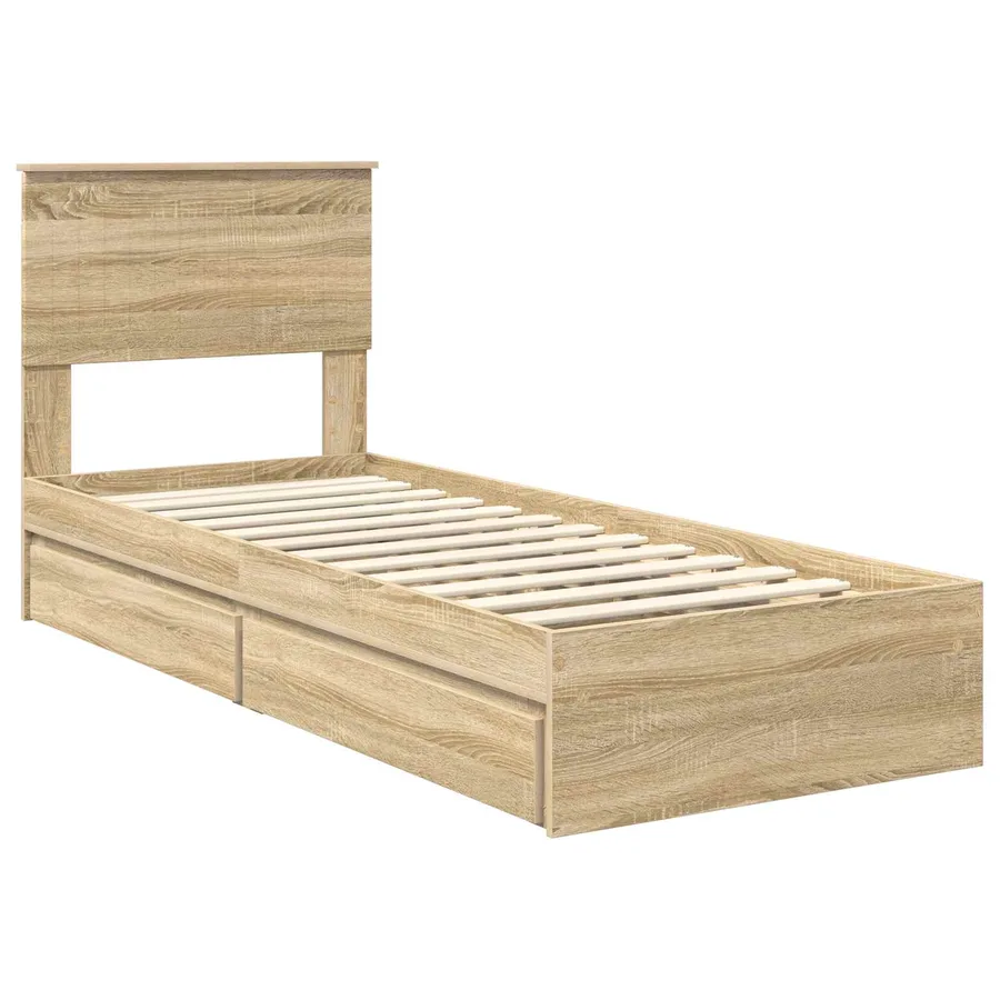 Lit de Rangement Chêne Sonoma 75 x 190 cm Bois d'ingénierie - 4