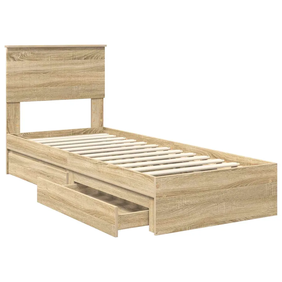 Lit de Rangement Chêne Sonoma 75 x 190 cm Bois d'ingénierie - 5