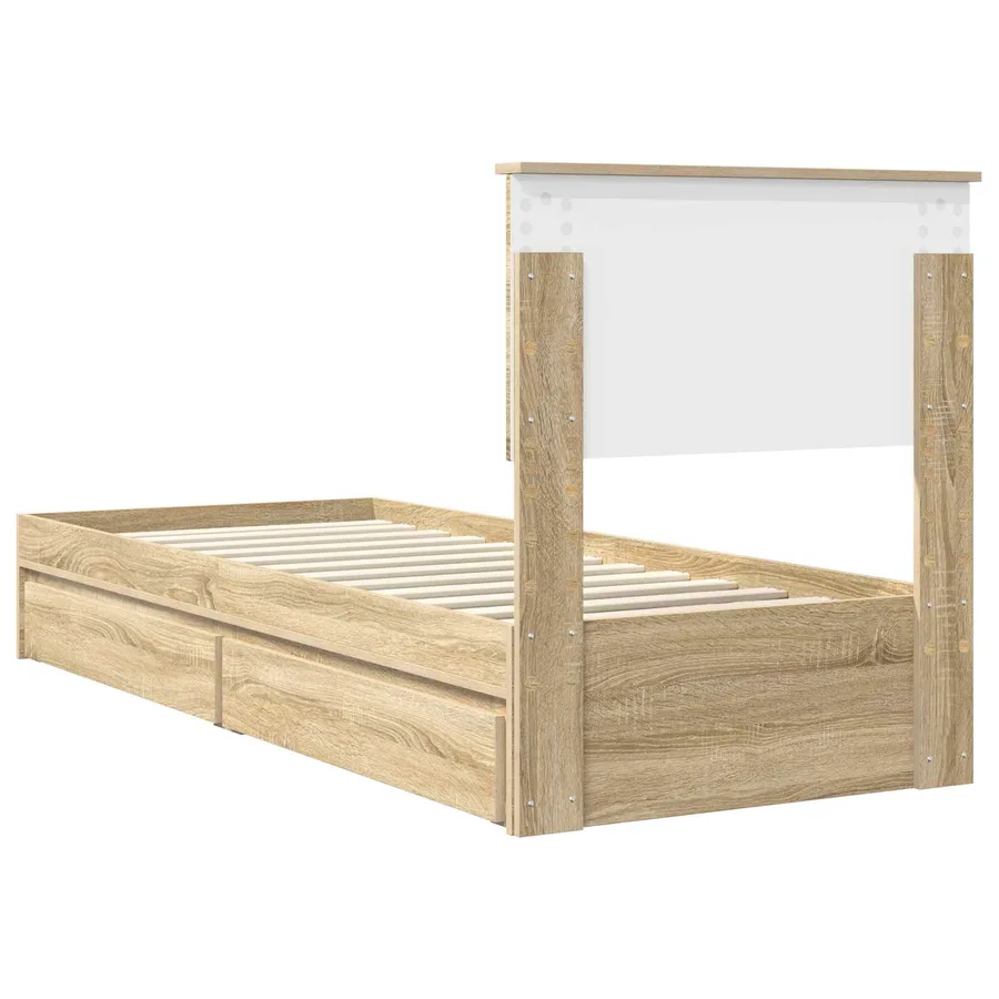 Lit de Rangement Chêne Sonoma 75 x 190 cm Bois d'ingénierie - 8