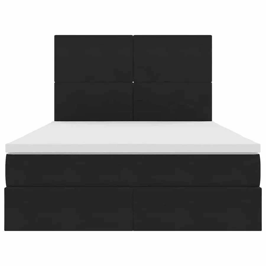 Lit avec rangement et matelas Noir 140 x 190 cm Velours - 7