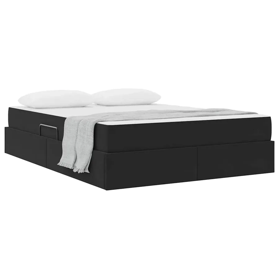 Lit avec rangement et matelas Noir 140 x 190 cm Velours - 3