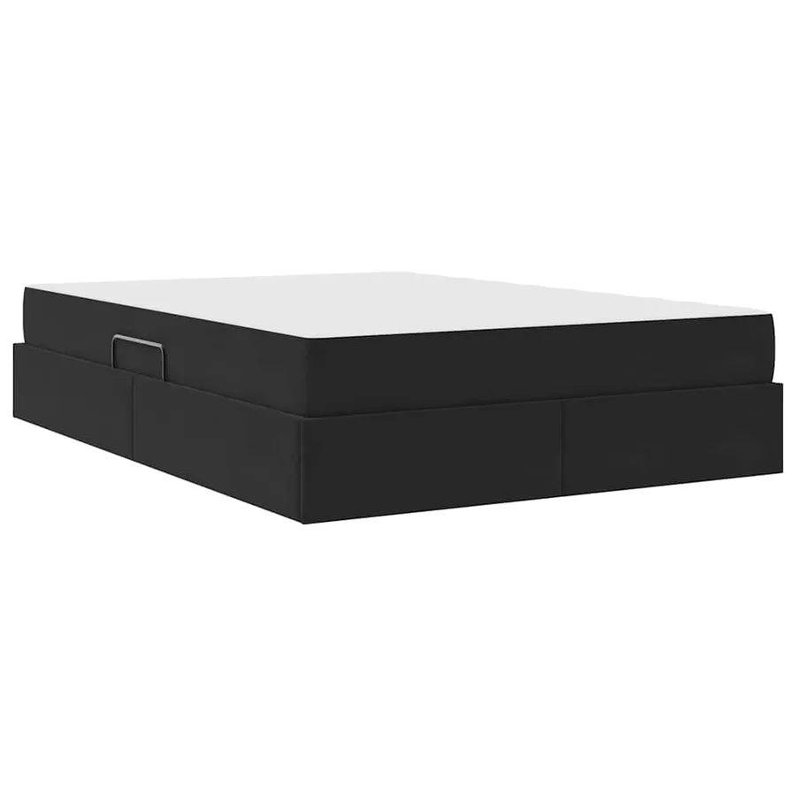 Lit avec rangement et matelas Noir 140 x 190 cm Velours - 5