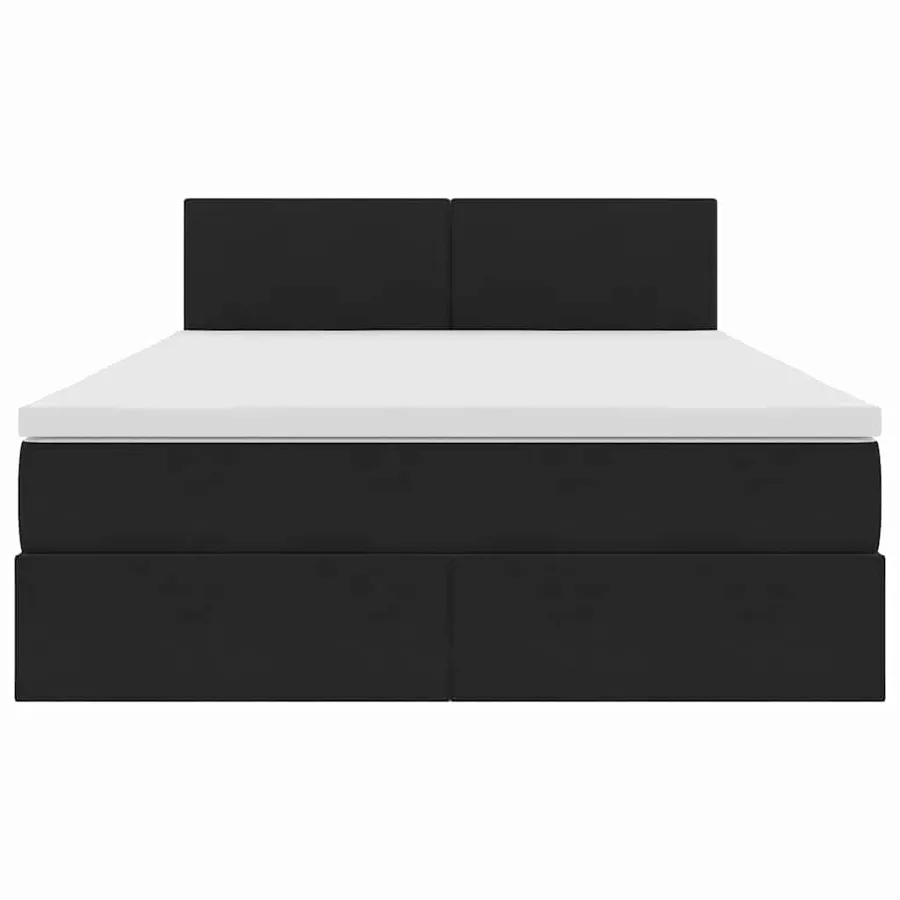 Lit de Rangement avec matelas Noir 140 x 190 cm Velours - 7