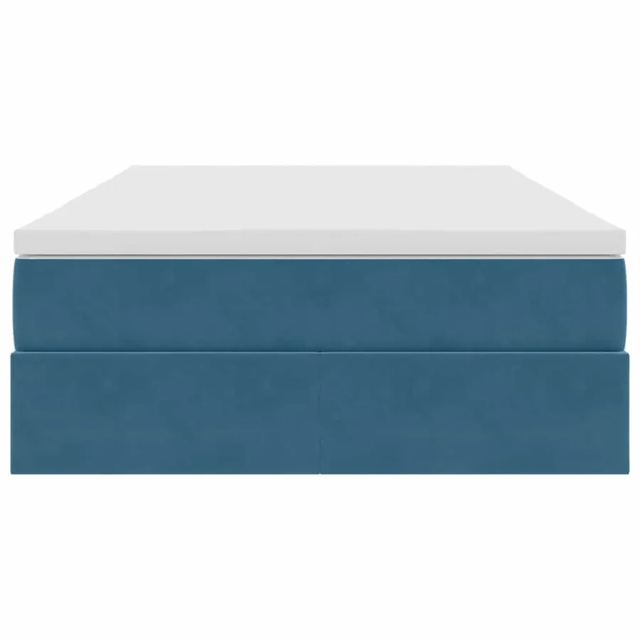 Lit avec rangement et matelas Bleu foncé 120 x 200 cm Velours - 7