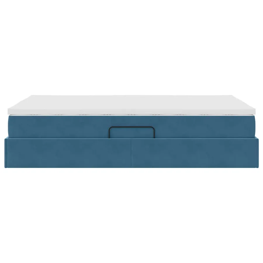 Lit avec rangement et matelas Bleu foncé 120 x 200 cm Velours - 9